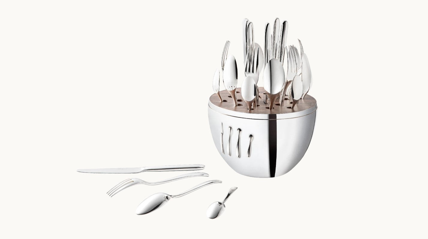 MOOD – 24-teiliges versilbertes Besteckset mit Design-Etui