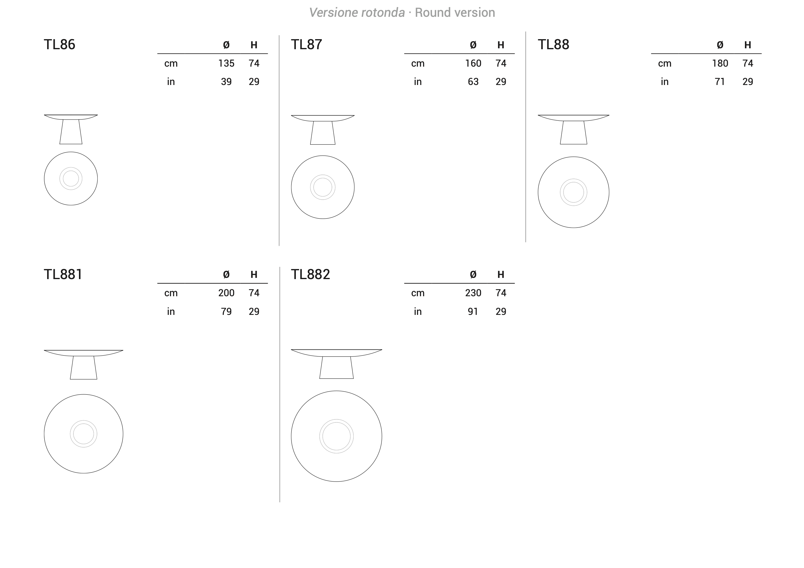 Round UFO dining table