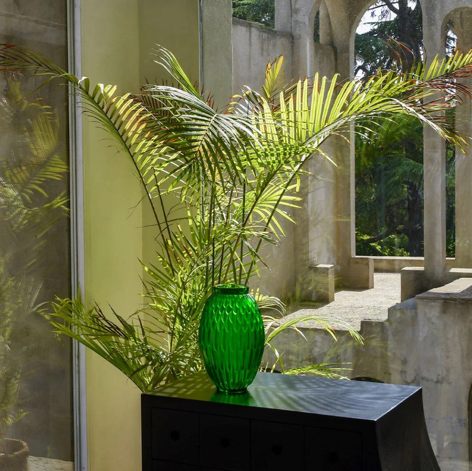 PLUMES VASE GRÜN LALIQUE