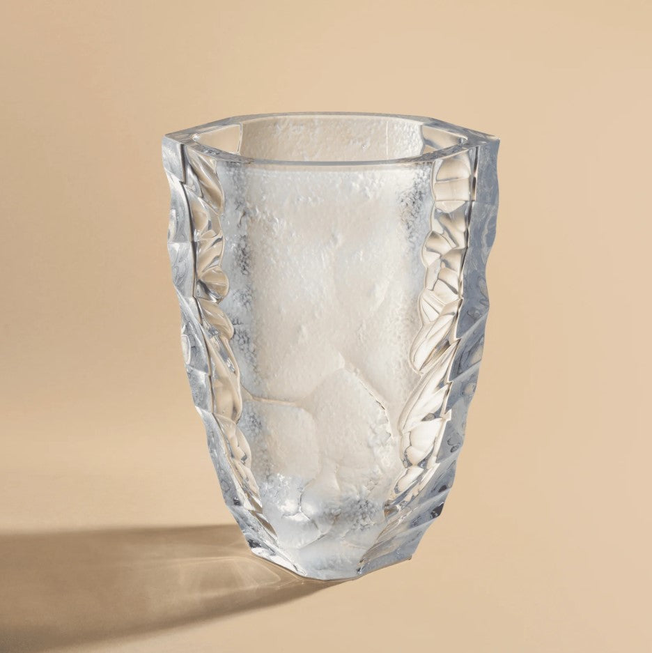 Lalique Silex – Vase Grand Modèle aus klarem Kristall