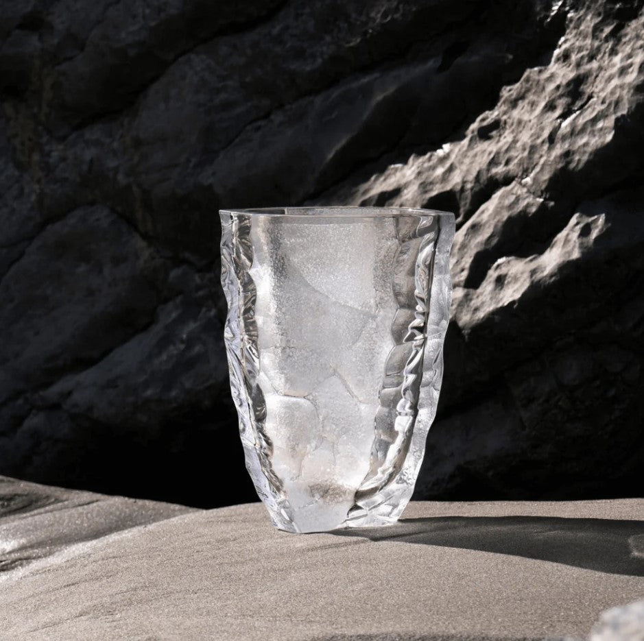 Lalique Silex – Vase Grand Modèle aus klarem Kristall