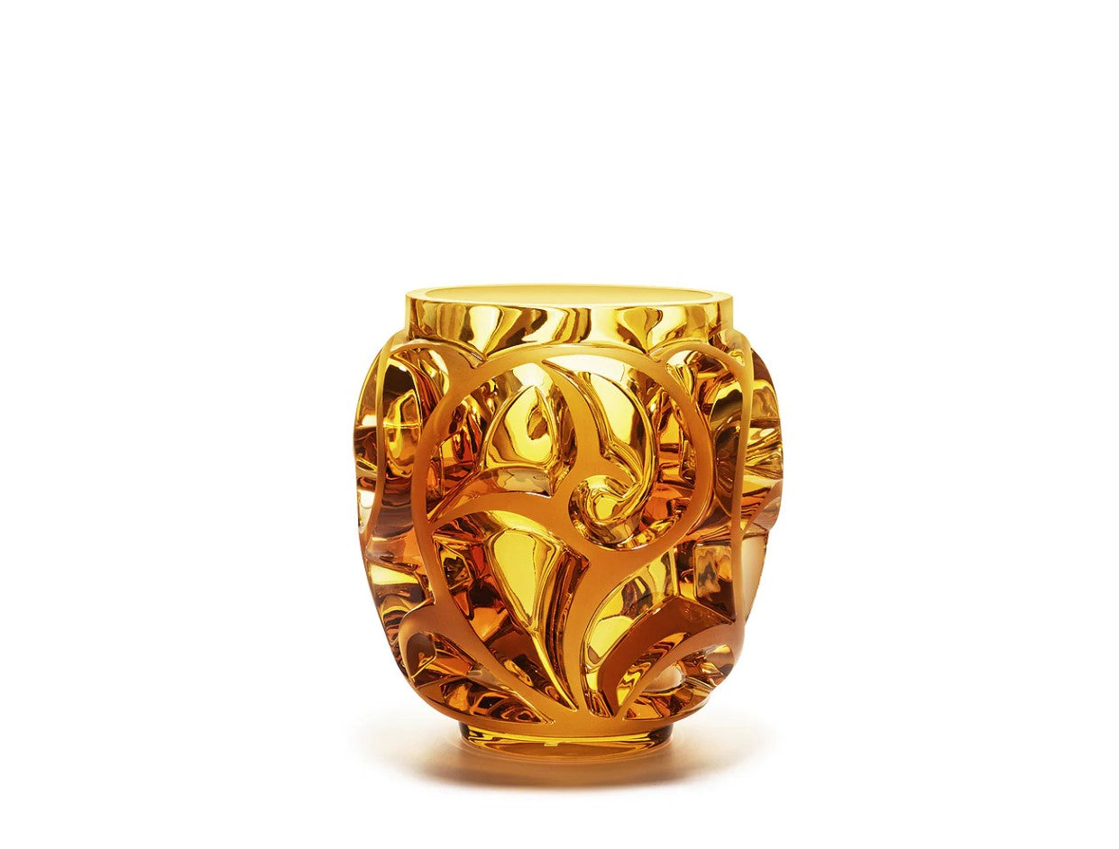 Lalique Tourbillons – Vase aus Amber-Kristall