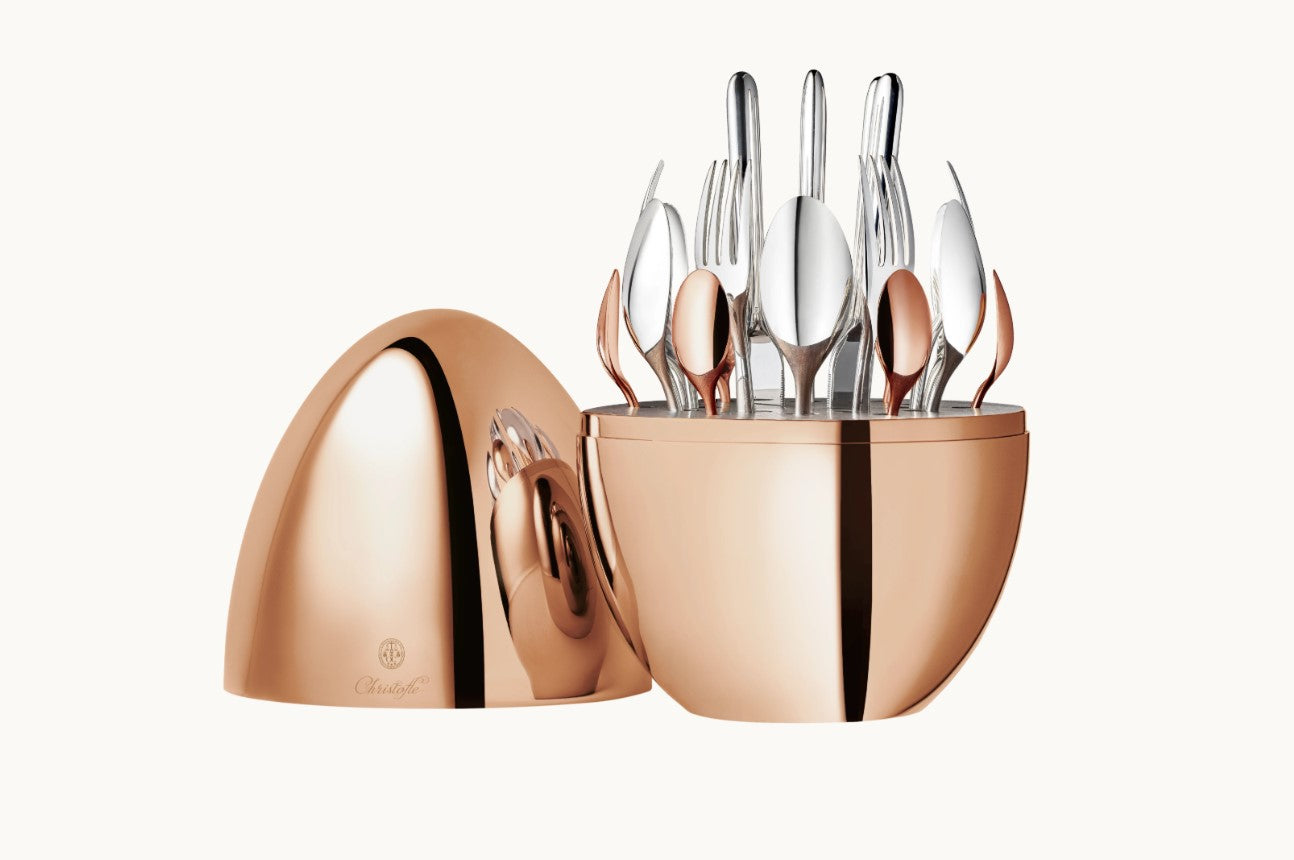 MOOD Precious – 24-teiliges Besteckset in Roségold mit Design-Etui
