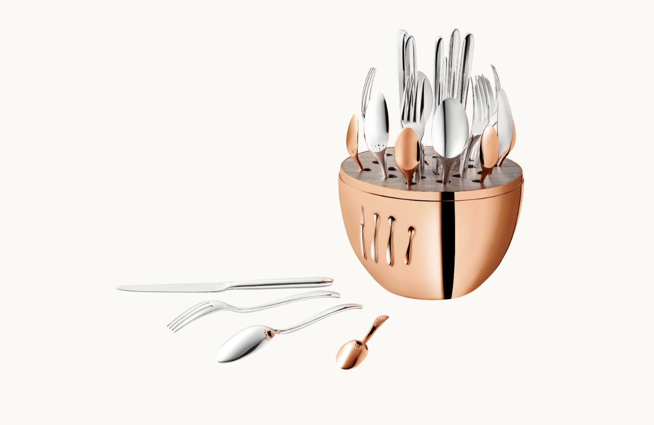 MOOD Precious – 24-teiliges Besteckset in Roségold mit Design-Etui