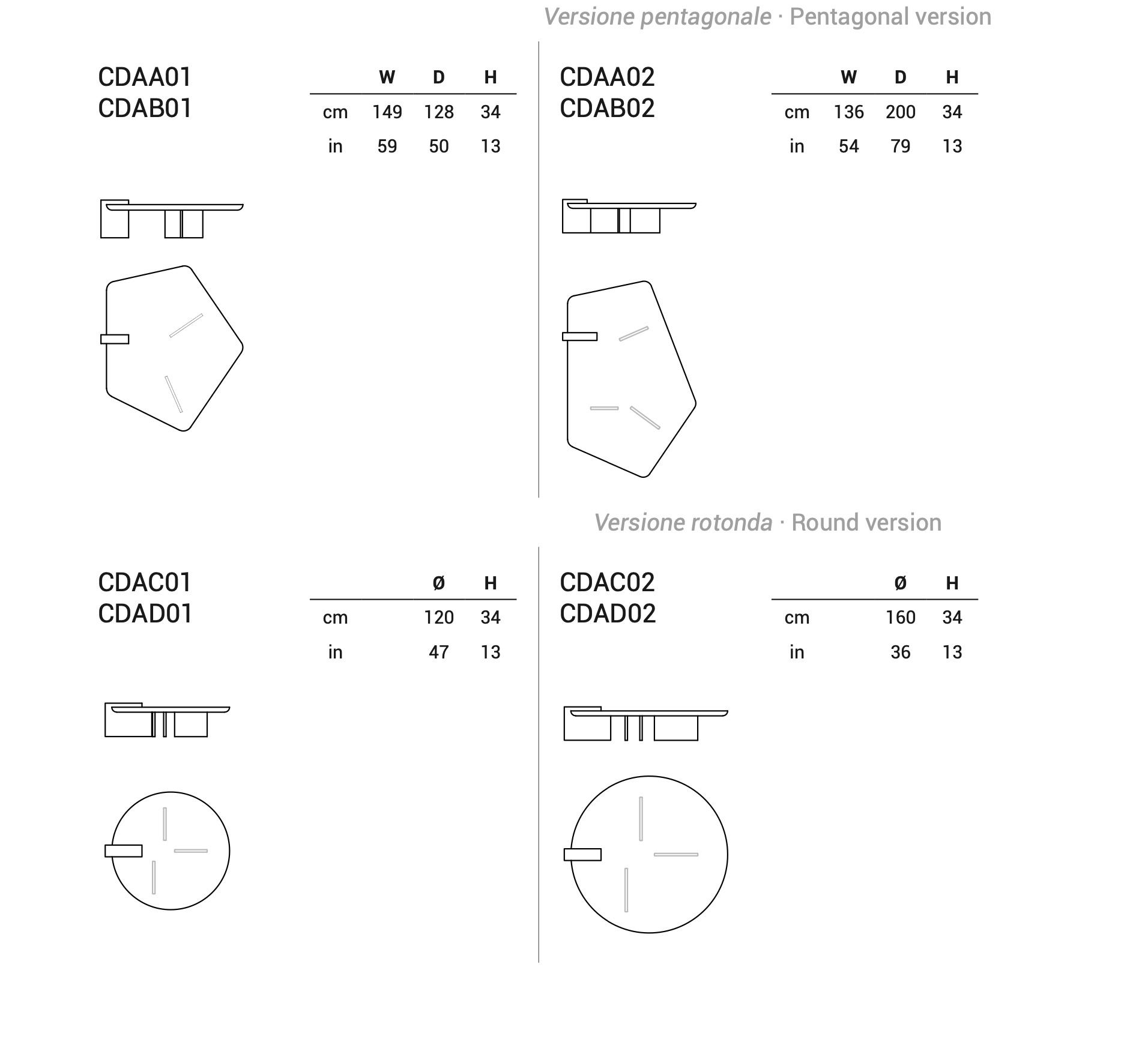 Round marble coffee table Antinomia