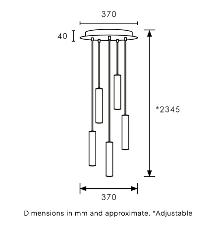 Pendant light Cluster Oblong
