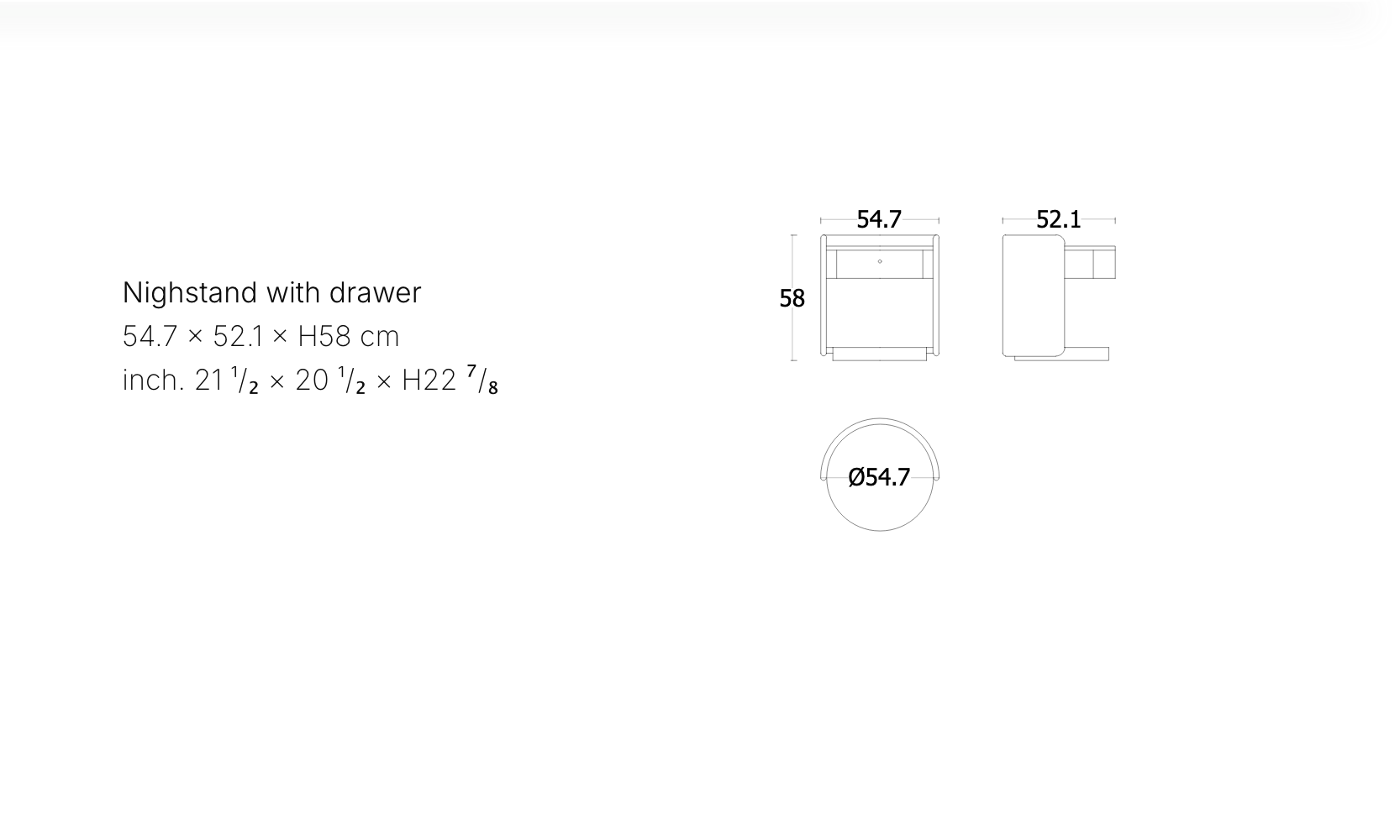Nachttisch Dolmen with Leather